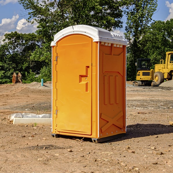 how often are the porta potties cleaned and serviced during a rental period in Bastian